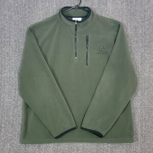 Ducks Unlimited Sweater Mens XL Olive Green 1/4 Zip Pullover Mock Neck Fleece